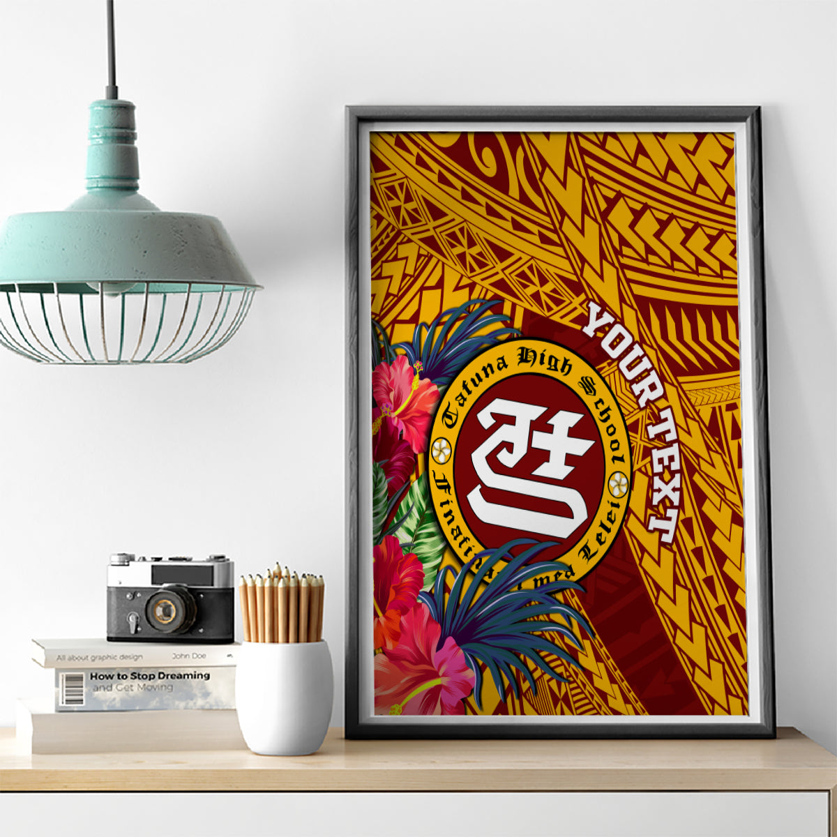 Personalised Tafuna High School Canvas Wall Art American Samoa Schools Polynesian Tropical Flowers - Wonder Print Shop