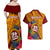 Personalised Tafuna High School Couples Matching Off Shoulder Maxi Dress and Hawaiian Shirt American Samoa Schools Polynesian Tropical Flowers - Wonder Print Shop