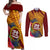Personalised Tafuna High School Couples Matching Off Shoulder Maxi Dress and Long Sleeve Button Shirt American Samoa Schools Polynesian Tropical Flowers - Wonder Print Shop