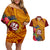 Personalised Tafuna High School Couples Matching Off Shoulder Short Dress and Hawaiian Shirt American Samoa Schools Polynesian Tropical Flowers - Wonder Print Shop