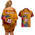 Personalised Tafuna High School Couples Matching Off Shoulder Short Dress and Hawaiian Shirt American Samoa Schools Polynesian Tropical Flowers - Wonder Print Shop