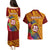 Personalised Tafuna High School Couples Matching Puletasi Dress and Hawaiian Shirt American Samoa Schools Polynesian Tropical Flowers - Wonder Print Shop