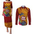 Personalised Tafuna High School Couples Matching Puletasi Dress and Long Sleeve Button Shirt American Samoa Schools Polynesian Tropical Flowers - Wonder Print Shop