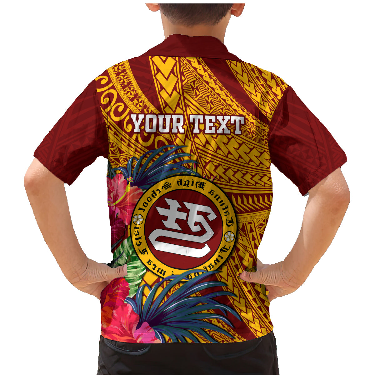 Personalised Tafuna High School Family Matching Mermaid Dress and Hawaiian Shirt American Samoa Schools Polynesian Tropical Flowers - Wonder Print Shop