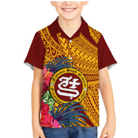 Personalised Tafuna High School Family Matching Mermaid Dress and Hawaiian Shirt American Samoa Schools Polynesian Tropical Flowers - Wonder Print Shop