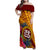 Personalised Tafuna High School Family Matching Off Shoulder Maxi Dress and Hawaiian Shirt American Samoa Schools Polynesian Tropical Flowers - Wonder Print Shop