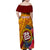 Personalised Tafuna High School Family Matching Off Shoulder Maxi Dress and Hawaiian Shirt American Samoa Schools Polynesian Tropical Flowers - Wonder Print Shop