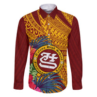 Personalised Tafuna High School Family Matching Puletasi Dress and Hawaiian Shirt American Samoa Schools Polynesian Tropical Flowers - Wonder Print Shop