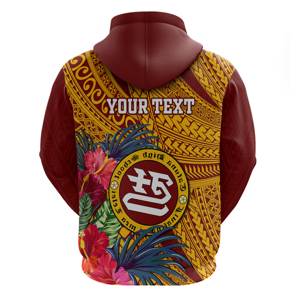 Personalised Tafuna High School Hoodie American Samoa Schools Polynesian Tropical Flowers - Wonder Print Shop