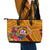 Personalised Tafuna High School Leather Tote Bag American Samoa Schools Polynesian Tropical Flowers - Wonder Print Shop