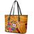 Personalised Tafuna High School Leather Tote Bag American Samoa Schools Polynesian Tropical Flowers - Wonder Print Shop