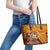 Personalised Tafuna High School Leather Tote Bag American Samoa Schools Polynesian Tropical Flowers - Wonder Print Shop