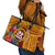 Personalised Tafuna High School Leather Tote Bag American Samoa Schools Polynesian Tropical Flowers - Wonder Print Shop