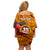 Personalised Tafuna High School Off Shoulder Short Dress American Samoa Schools Polynesian Tropical Flowers - Wonder Print Shop