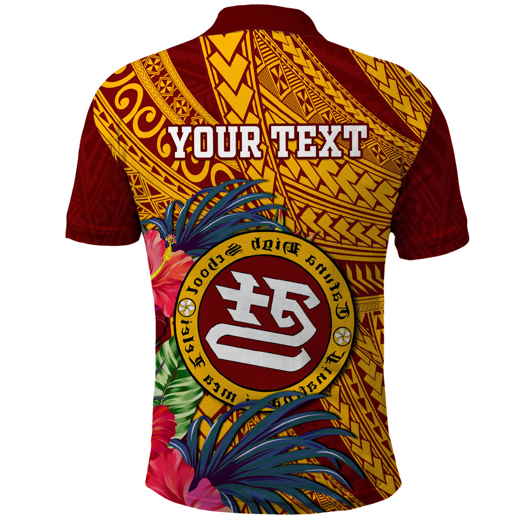 Personalised Tafuna High School Polo Shirt American Samoa Schools Polynesian Tropical Flowers - Wonder Print Shop