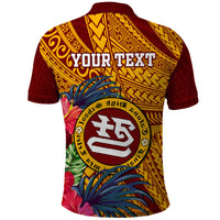 Personalised Tafuna High School Polo Shirt American Samoa Schools Polynesian Tropical Flowers - Wonder Print Shop