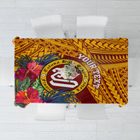 Personalised Tafuna High School Tablecloth American Samoa Schools Polynesian Tropical Flowers - Wonder Print Shop