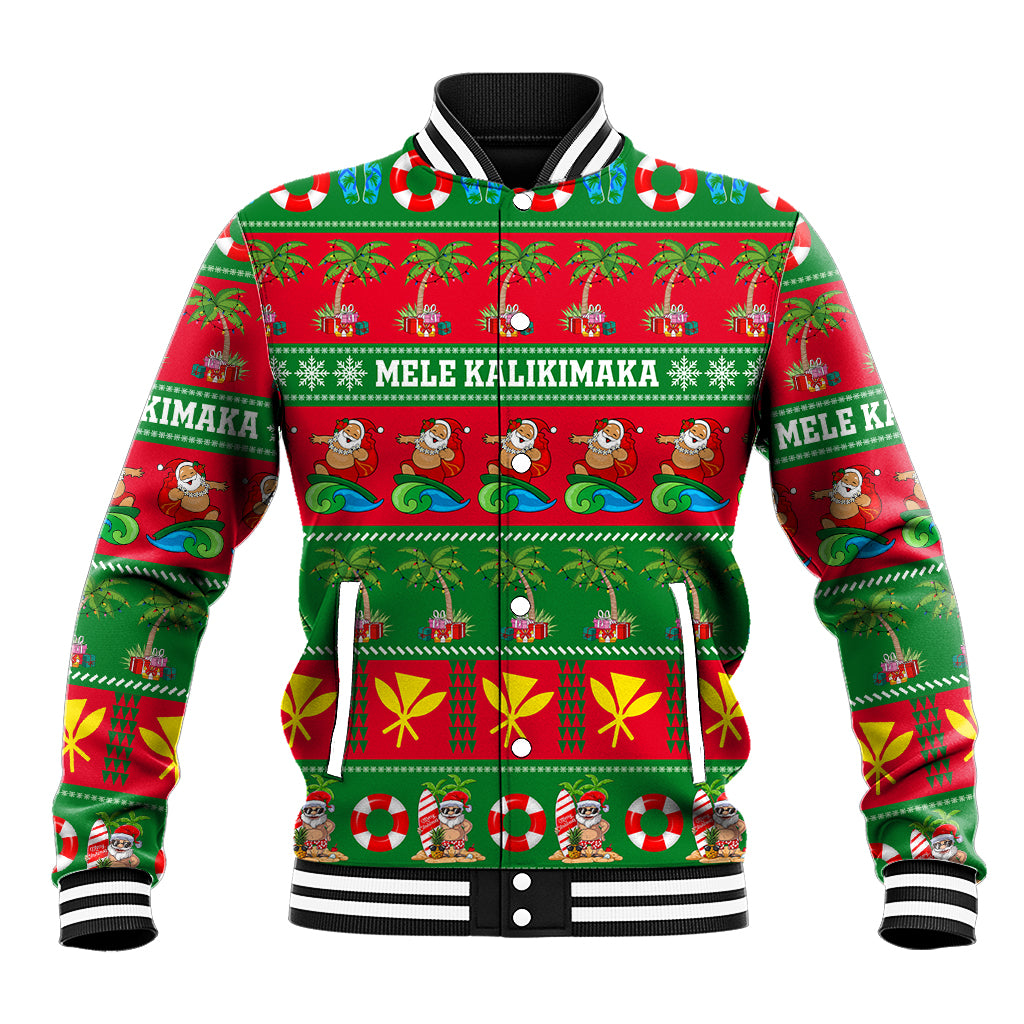 Personalised Hawaii Christmas Baseball Jacket Mele Kalikimaka - Wonder Print Shop