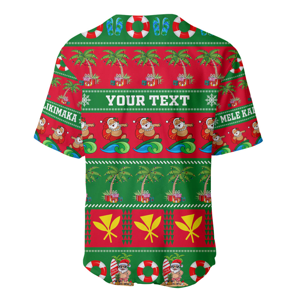 Personalised Hawaii Christmas Baseball Jersey Mele Kalikimaka - Wonder Print Shop