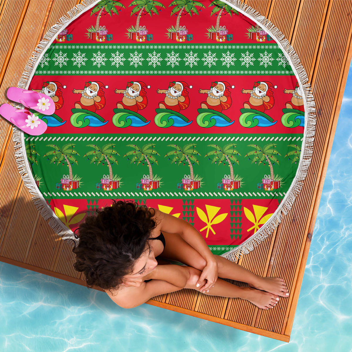 Hawaii Christmas Beach Blanket Mele Kalikimaka - Wonder Print Shop