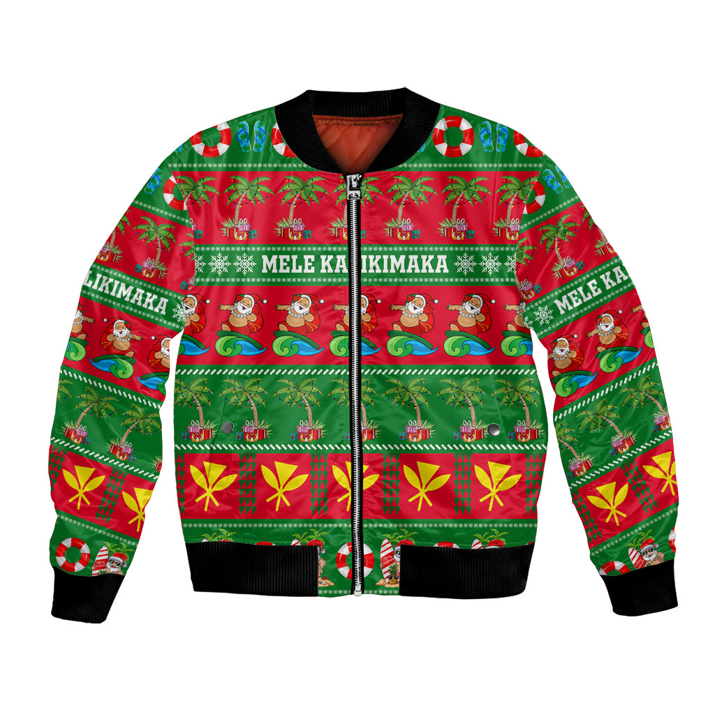 Personalised Hawaii Christmas Bomber Jacket Mele Kalikimaka - Wonder Print Shop