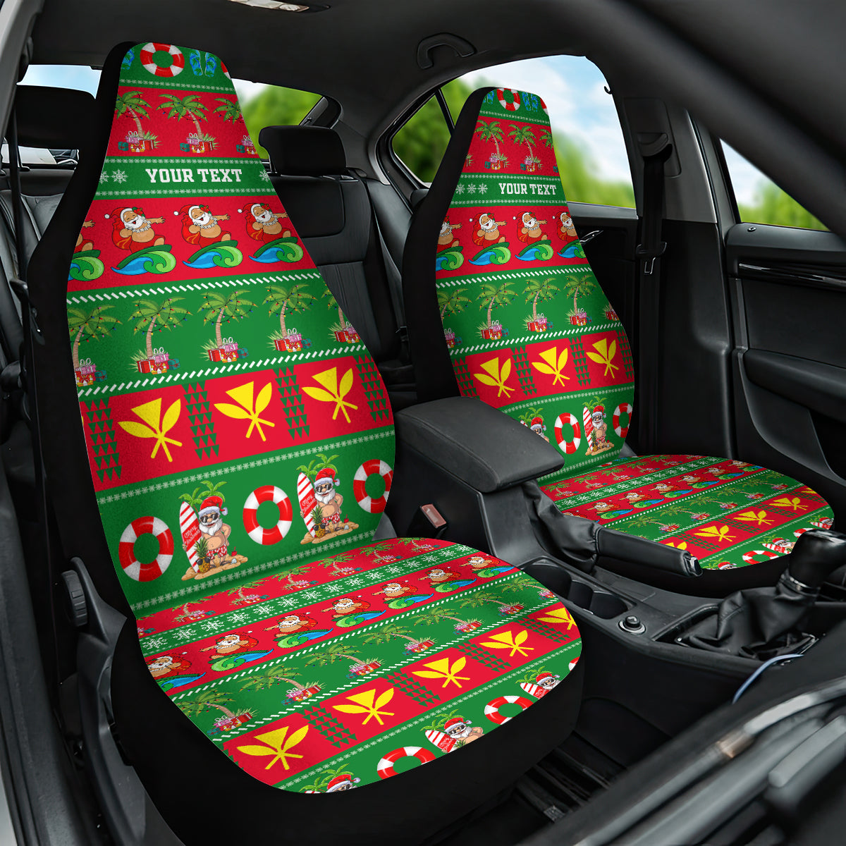 Personalised Hawaii Christmas Car Seat Cover Mele Kalikimaka - Wonder Print Shop