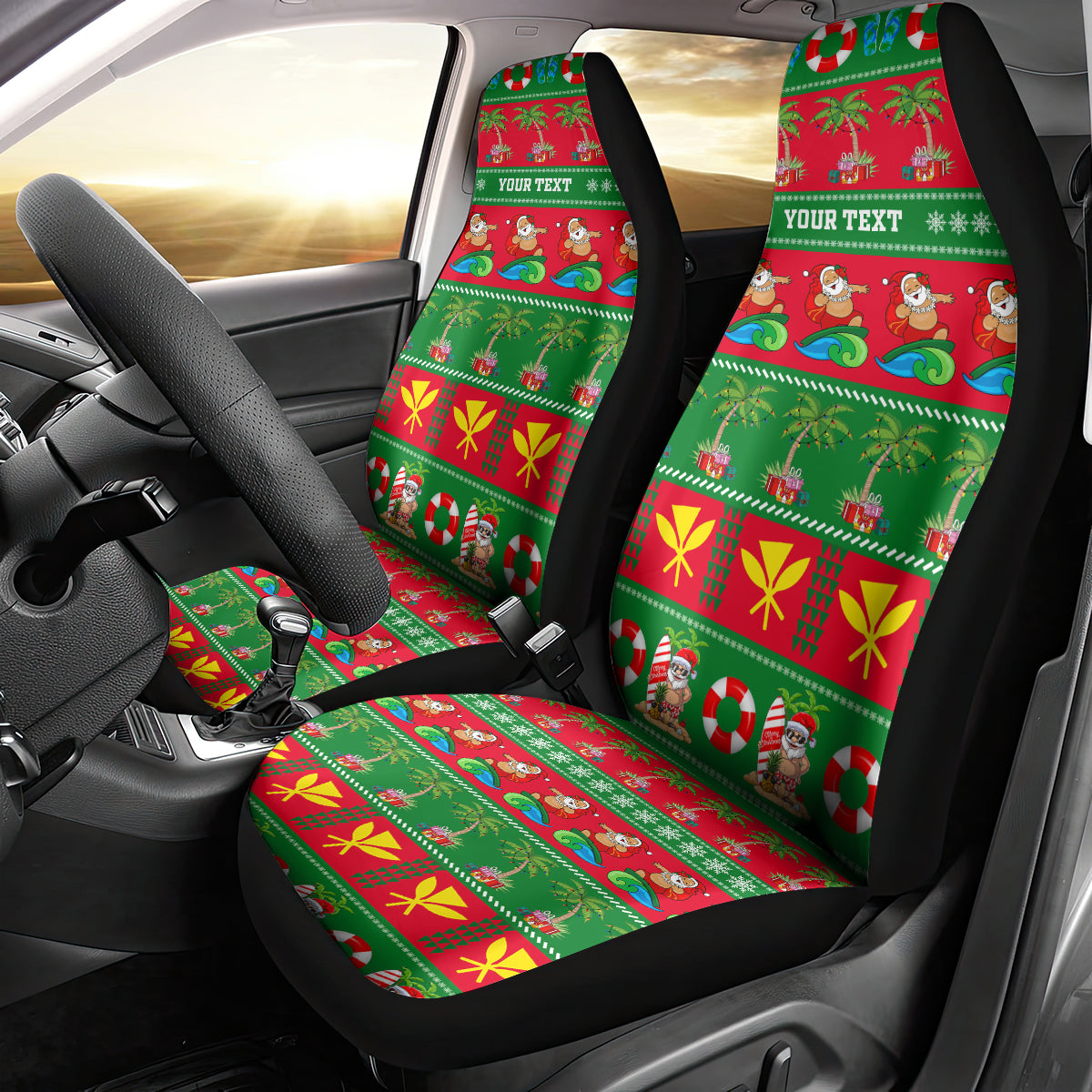 Personalised Hawaii Christmas Car Seat Cover Mele Kalikimaka - Wonder Print Shop