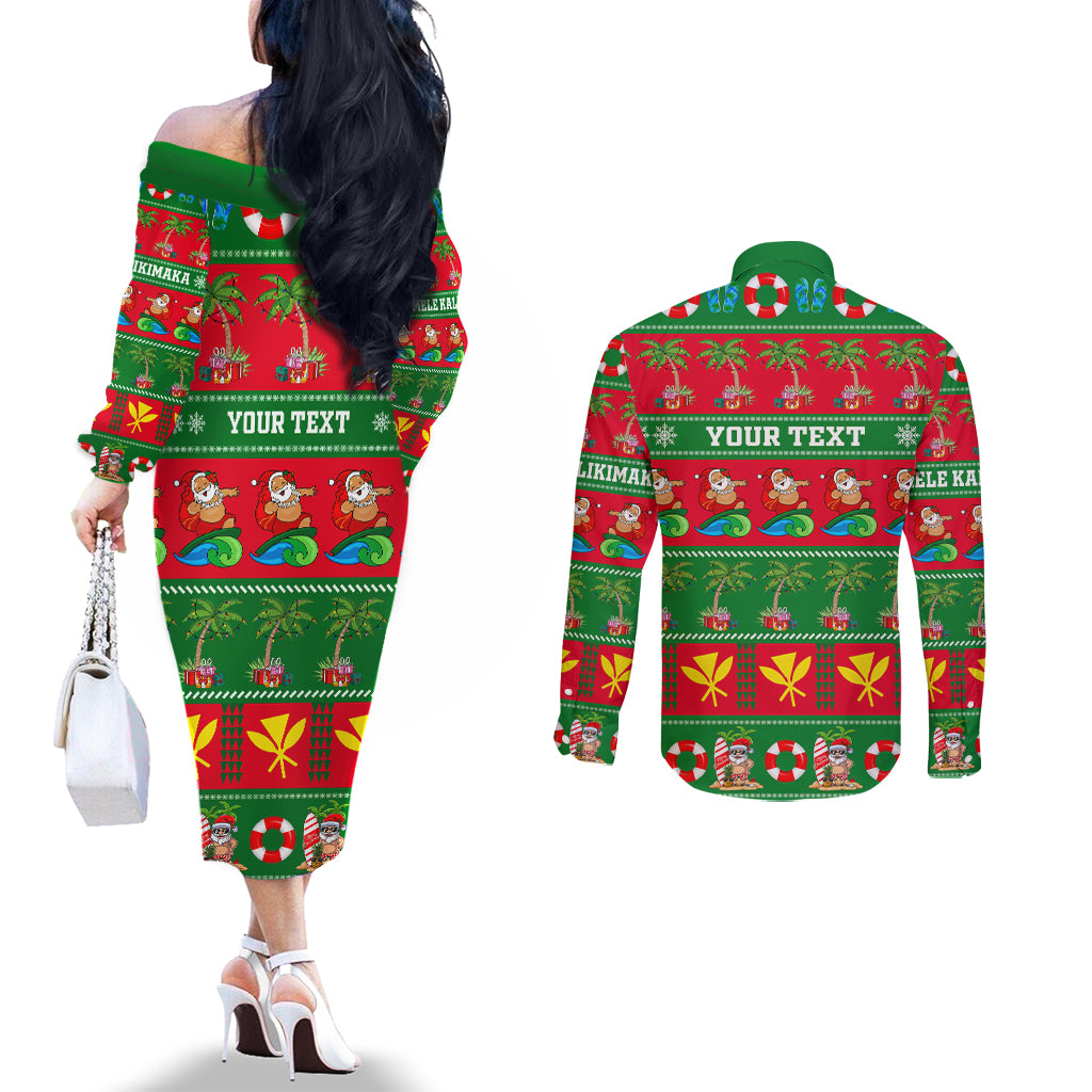 personalised-hawaii-christmas-couples-matching-off-the-shoulder-long-sleeve-dress-and-long-sleeve-button-shirt-mele-kalikimaka