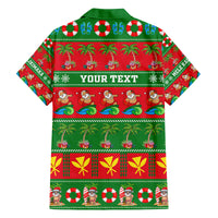 Personalised Hawaii Christmas Family Matching Long Sleeve Bodycon Dress and Hawaiian Shirt Mele Kalikimaka - Wonder Print Shop