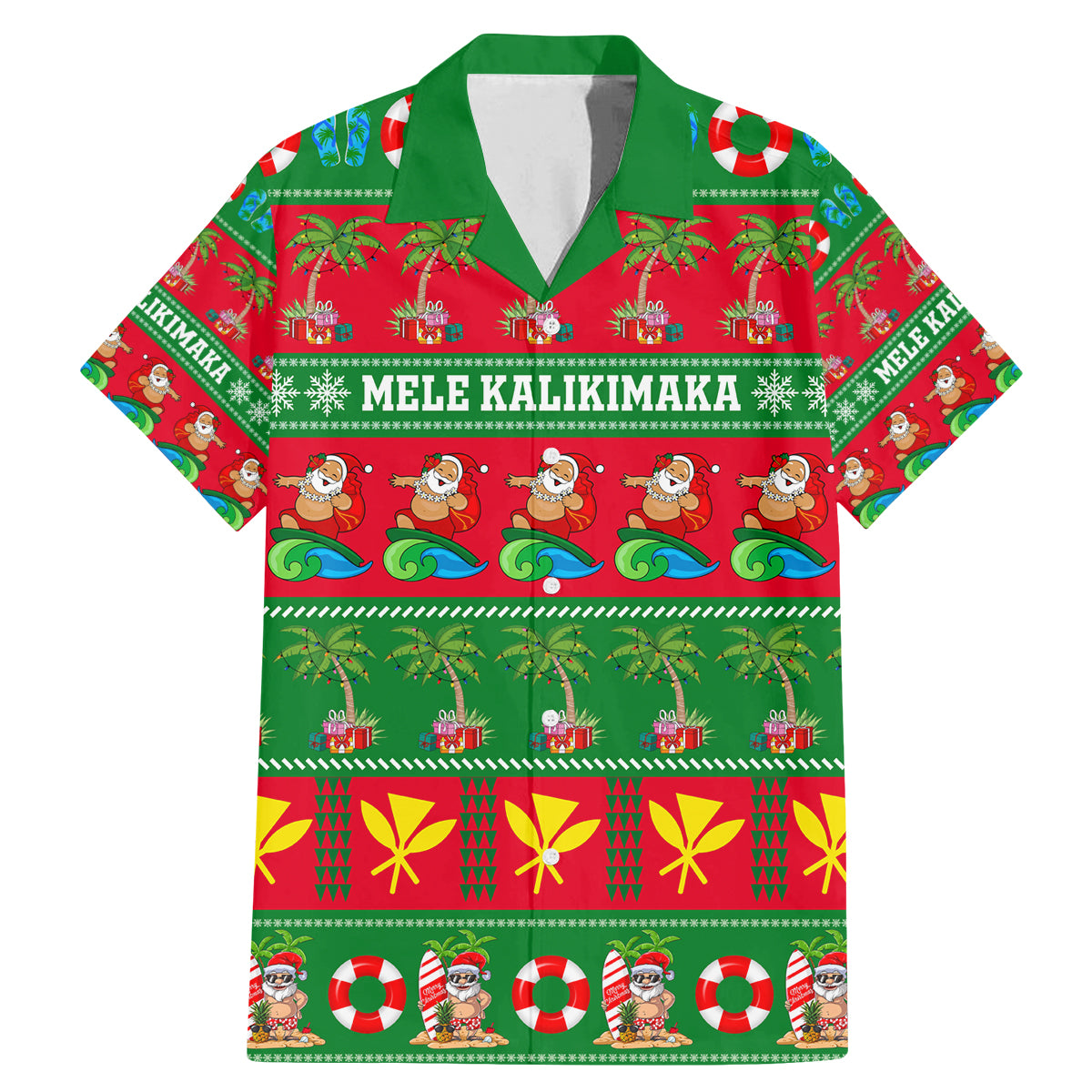 Personalised Hawaii Christmas Family Matching Mermaid Dress and Hawaiian Shirt Mele Kalikimaka - Wonder Print Shop