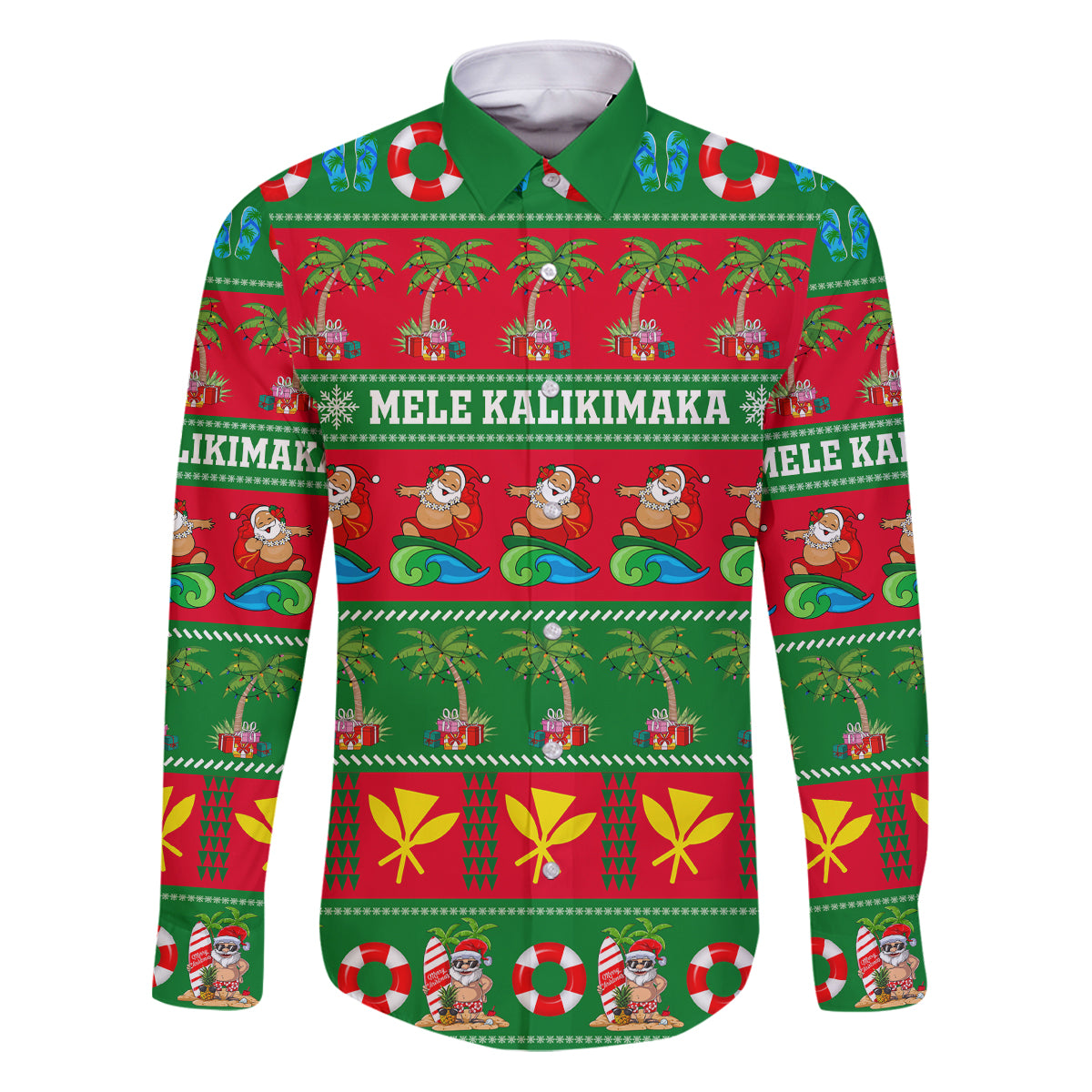 Personalised Hawaii Christmas Family Matching Puletasi Dress and Hawaiian Shirt Mele Kalikimaka - Wonder Print Shop