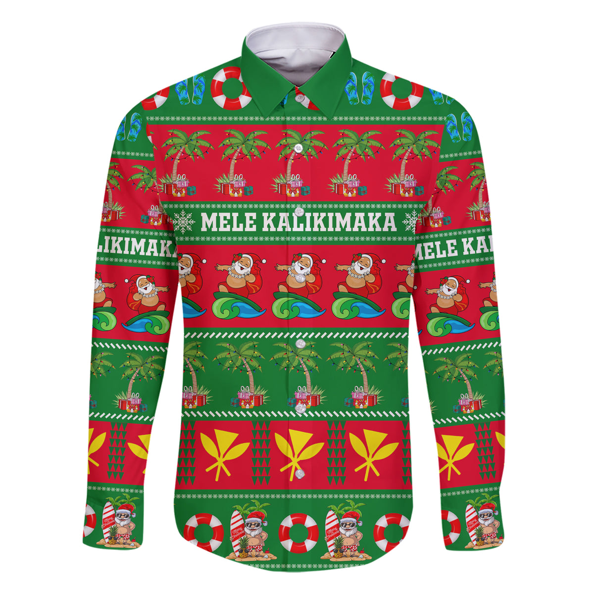 Personalised Hawaii Christmas Family Matching Short Sleeve Bodycon Dress and Hawaiian Shirt Mele Kalikimaka - Wonder Print Shop