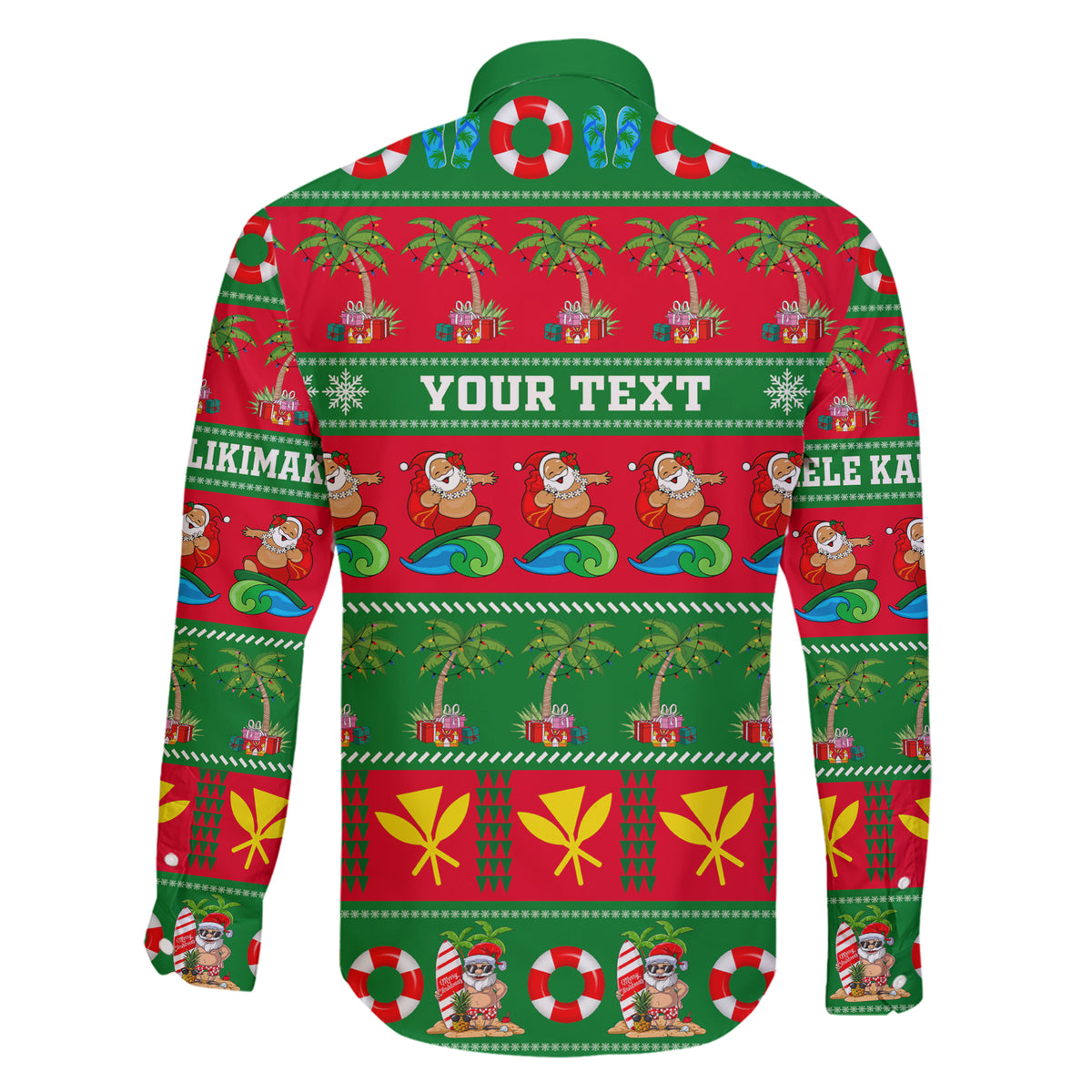 Personalised Hawaii Christmas Family Matching Short Sleeve Bodycon Dress and Hawaiian Shirt Mele Kalikimaka - Wonder Print Shop
