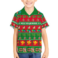Personalised Hawaii Christmas Family Matching Short Sleeve Bodycon Dress and Hawaiian Shirt Mele Kalikimaka - Wonder Print Shop