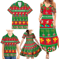 Personalised Hawaii Christmas Family Matching Summer Maxi Dress and Hawaiian Shirt Mele Kalikimaka - Wonder Print Shop