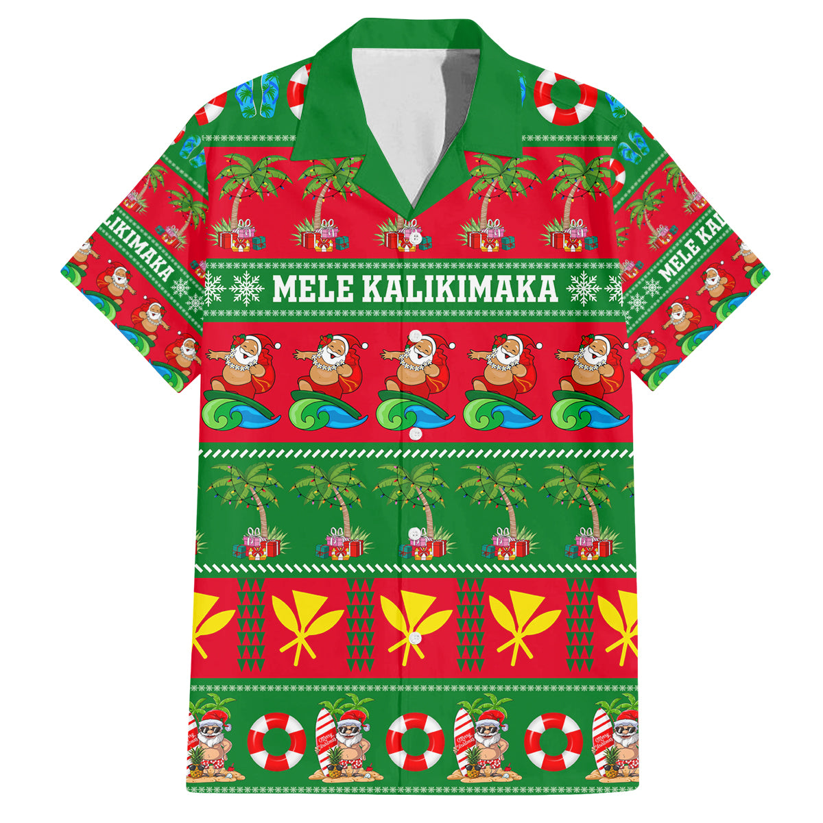Personalised Hawaii Christmas Family Matching Summer Maxi Dress and Hawaiian Shirt Mele Kalikimaka - Wonder Print Shop