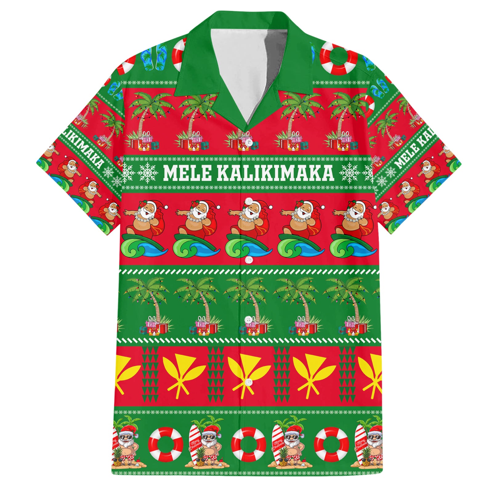 Personalised Hawaii Christmas Hawaiian Shirt Mele Kalikimaka - Wonder Print Shop