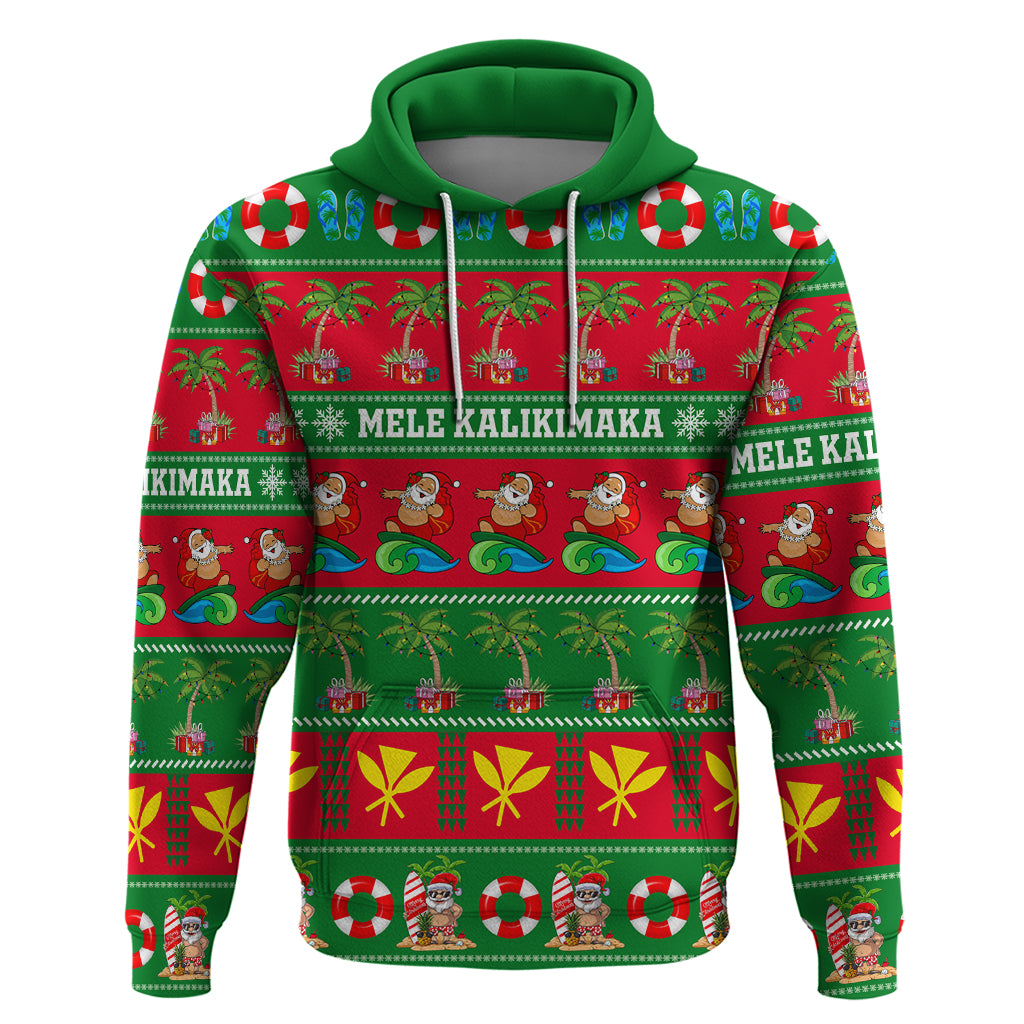 Personalised Hawaii Christmas Hoodie Mele Kalikimaka - Wonder Print Shop