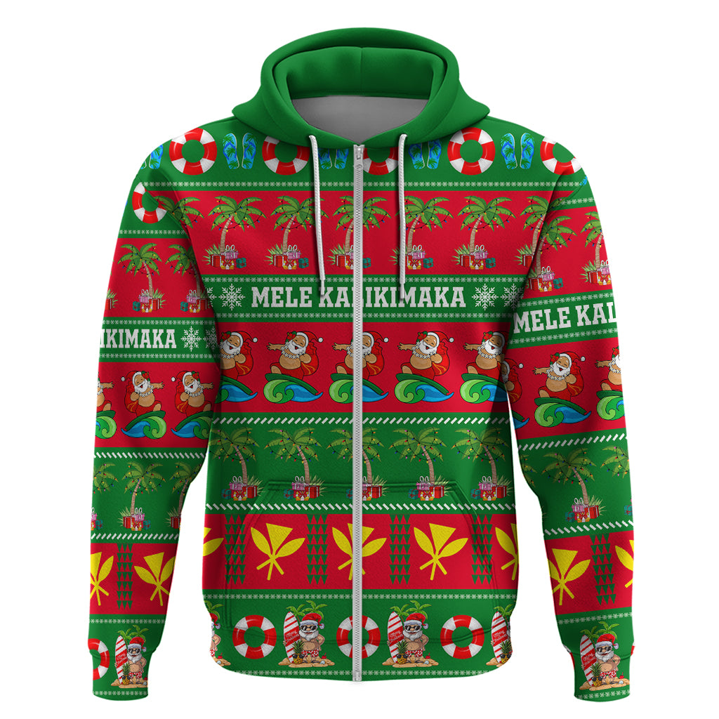 Personalised Hawaii Christmas Hoodie Mele Kalikimaka - Wonder Print Shop