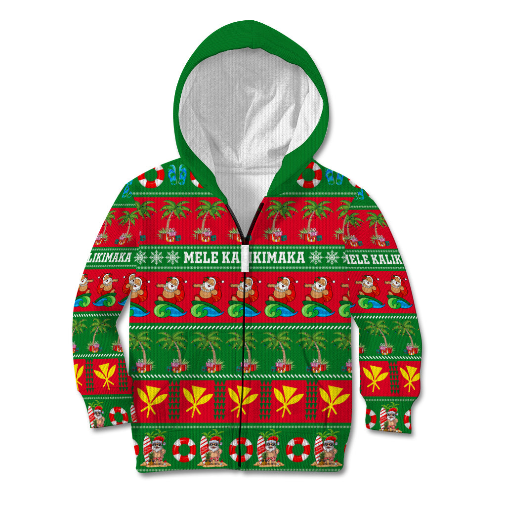 Personalised Hawaii Christmas Kid Hoodie Mele Kalikimaka - Wonder Print Shop