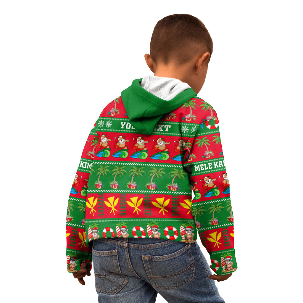 Personalised Hawaii Christmas Kid Hoodie Mele Kalikimaka - Wonder Print Shop
