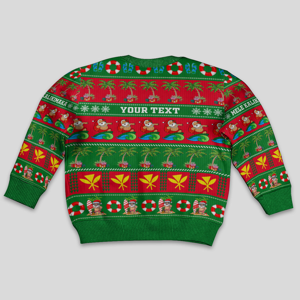 Personalised Hawaii Christmas Kid Ugly Christmas Sweater Mele Kalikimaka - Wonder Print Shop