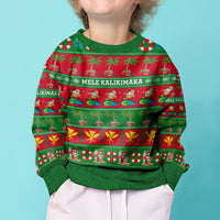 Personalised Hawaii Christmas Kid Ugly Christmas Sweater Mele Kalikimaka - Wonder Print Shop