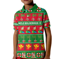 Personalised Hawaii Christmas Kid Polo Shirt Mele Kalikimaka - Wonder Print Shop