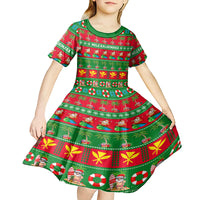 Personalised Hawaii Christmas Kid Short Sleeve Dress Mele Kalikimaka - Wonder Print Shop