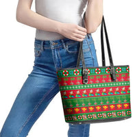 Hawaii Christmas Leather Tote Bag Mele Kalikimaka - Wonder Print Shop