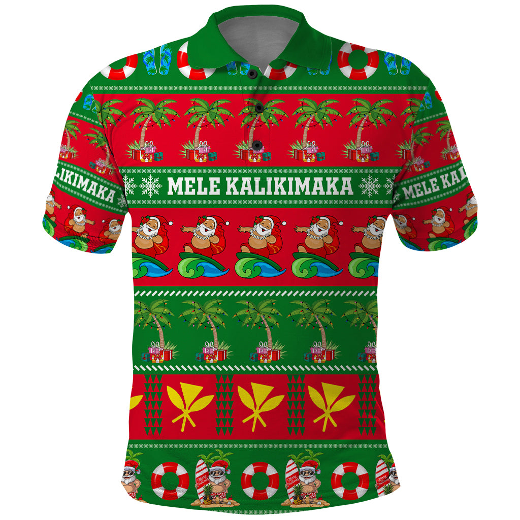Personalised Hawaii Christmas Polo Shirt Mele Kalikimaka - Wonder Print Shop