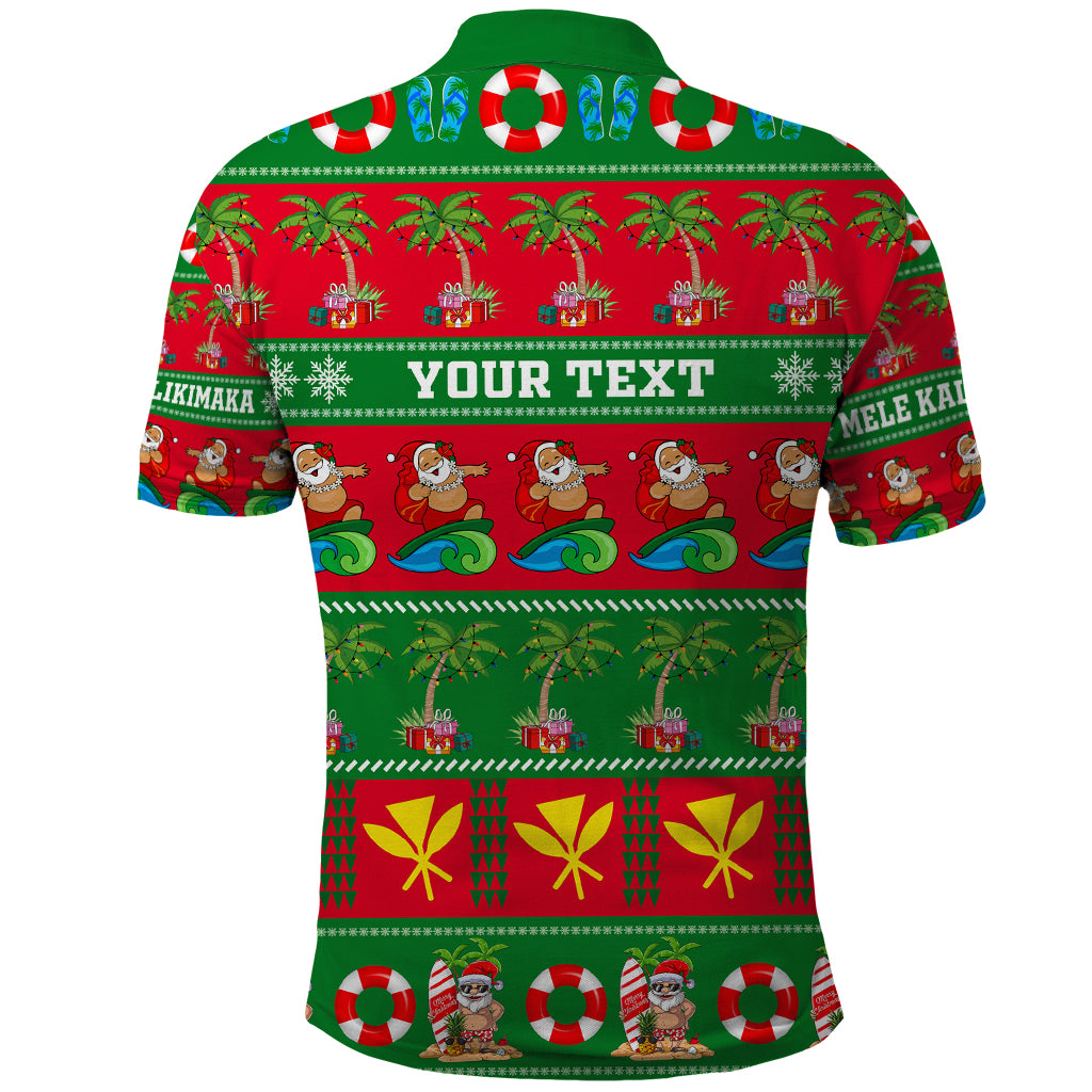 Personalised Hawaii Christmas Polo Shirt Mele Kalikimaka - Wonder Print Shop