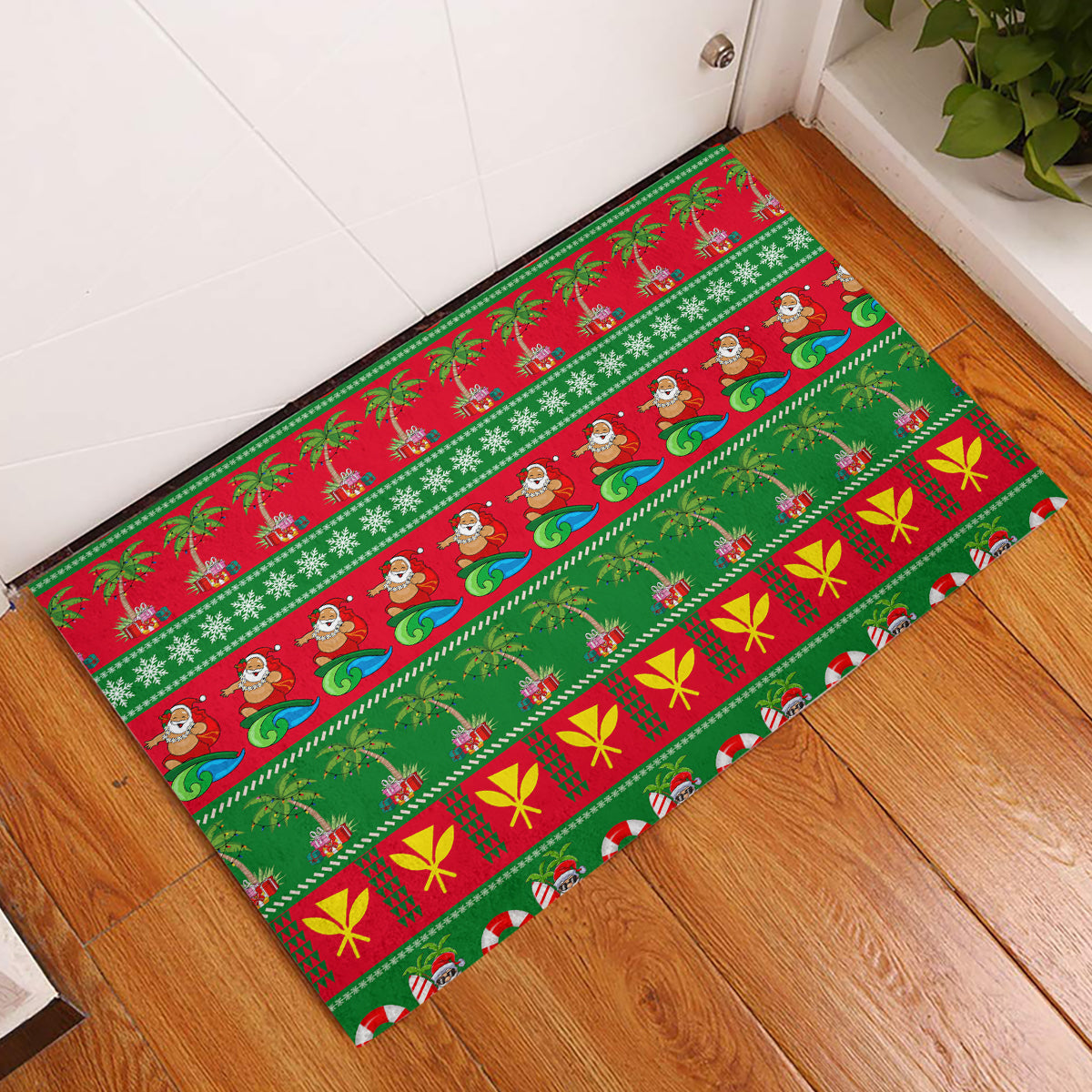 Hawaii Christmas Rubber Doormat Mele Kalikimaka - Wonder Print Shop
