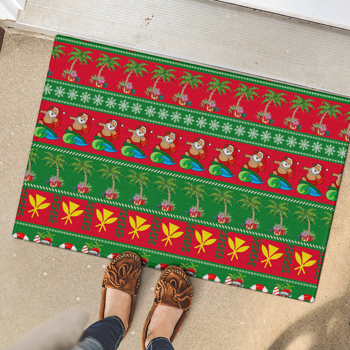 Hawaii Christmas Rubber Doormat Mele Kalikimaka - Wonder Print Shop